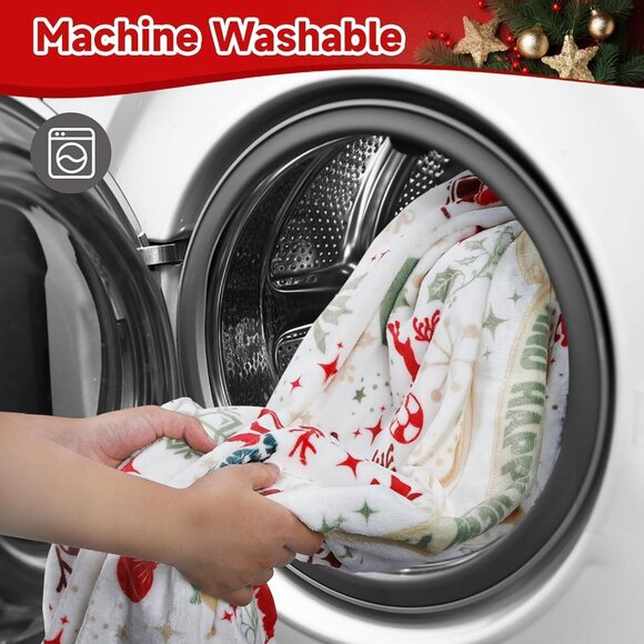 Christmas Throw Blanket Super Soft Machine Washable Cozy, Warm, Lightweight - Picture 3 of 5